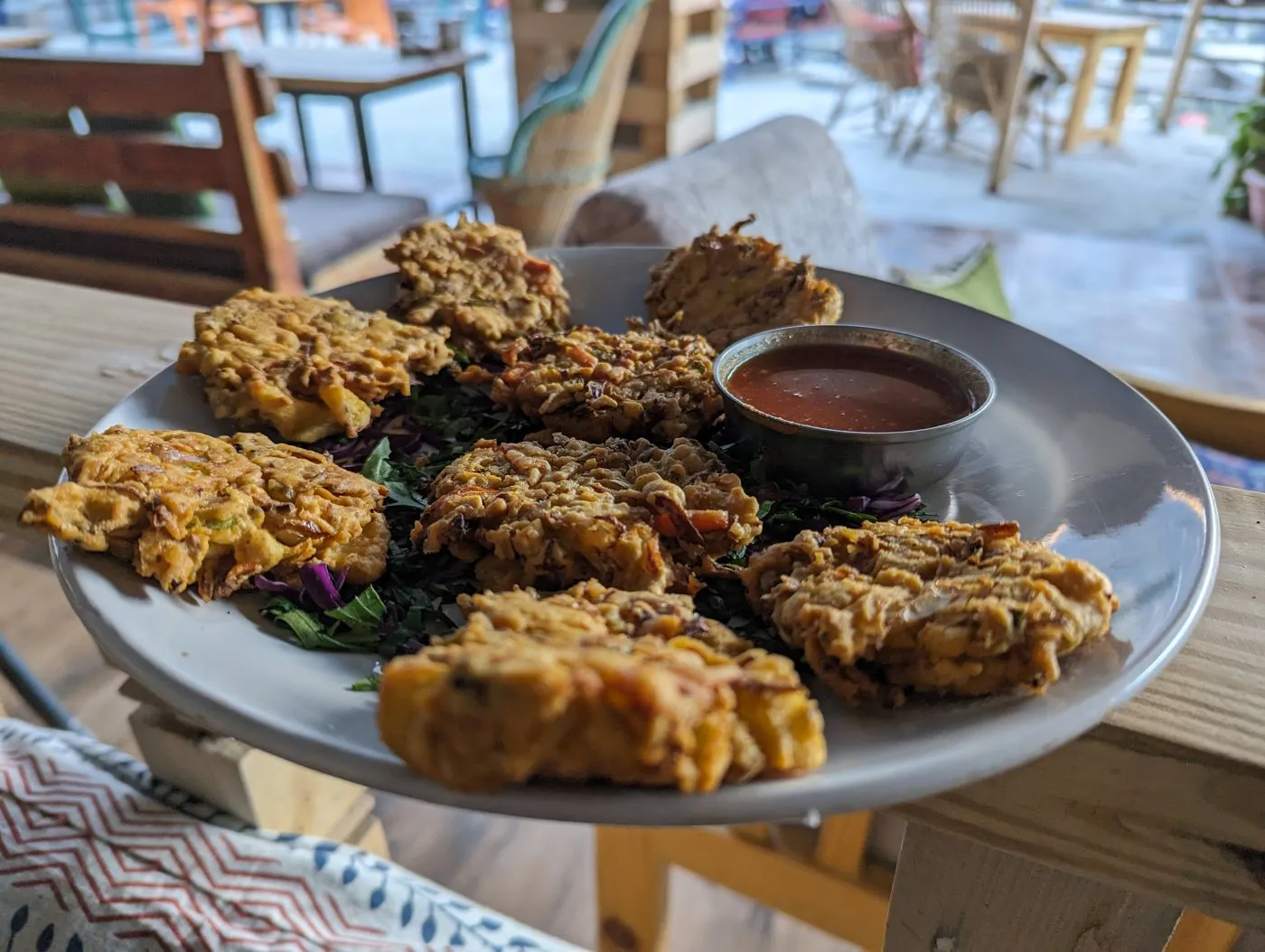Something to share at Rocky’s Café, Old Manali
