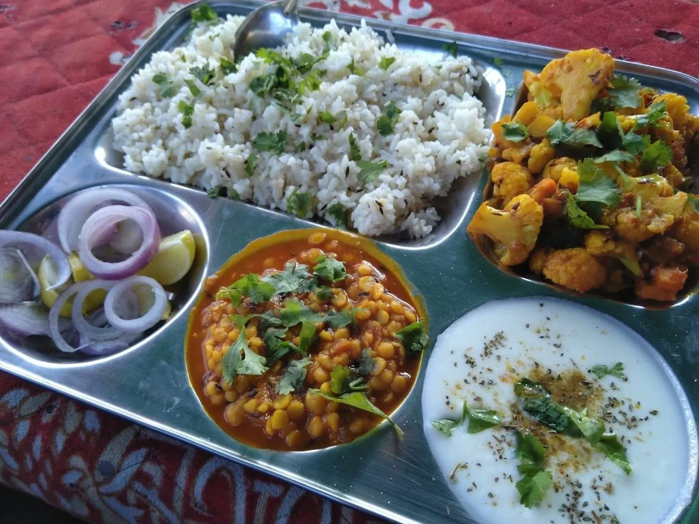A hearty mountain lunch at Rocky’s Café, Old Manali